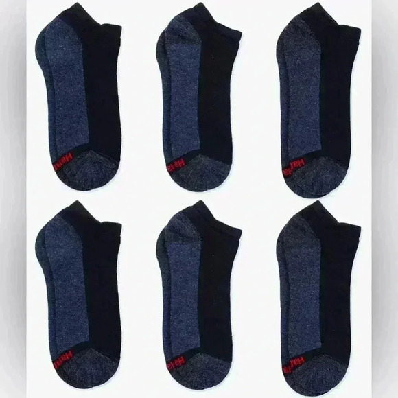 Hanes low cut max cushion black socks 8 pairs men’s NWOT - Picture 1 of 5